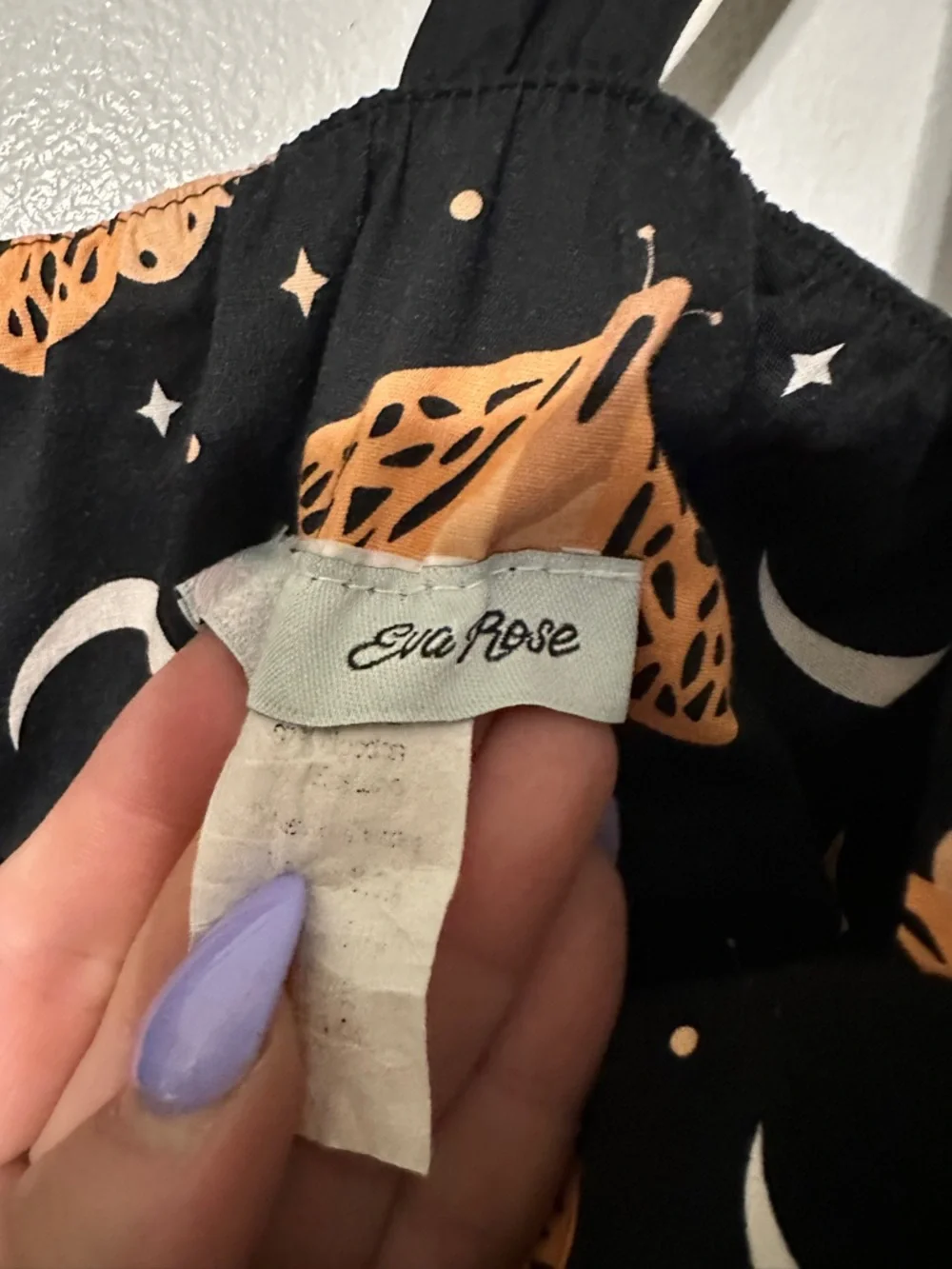 Eva Rose Retro Moth & Moon Dress Fit & Flare Black Pink Medium - Picture 5 of 8